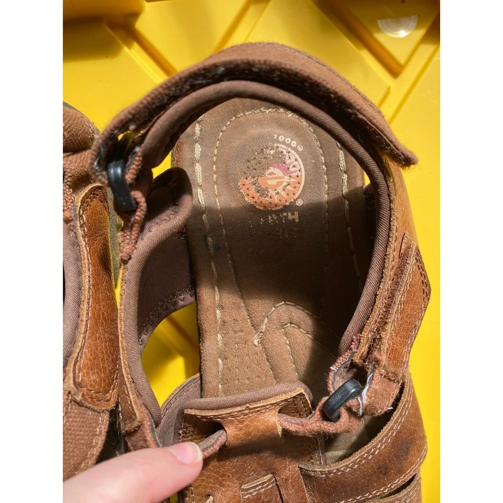 Earth Spirit Fisherman Leather Hiking Brown Shoes Sandals 10.5 Granola Gorpcore‎